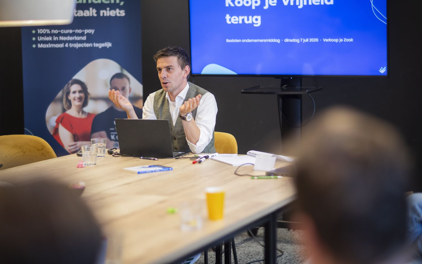 Presentatie met de slide Koop je vrijheid terug over financiele rust na de verkoop